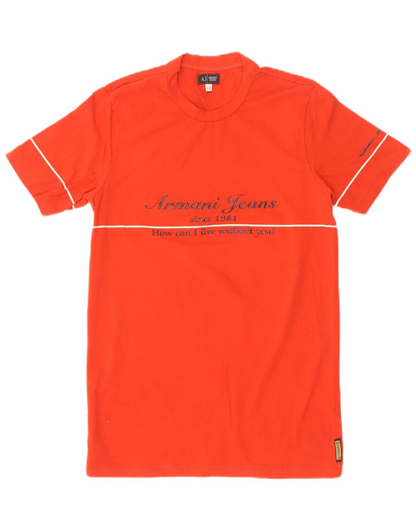 Tricou cu grafică pentru femei Armani Jeans Top UK 14 Large Red