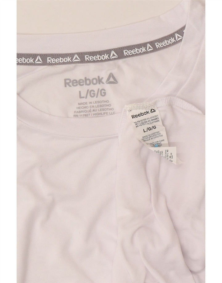 Tricou REEBOK pentru bărbați Top mare din poliester alb