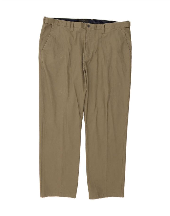 MARKS & SPENCER Womens Regular Straight Chino Trousers W42 L31 Khaki Vintage Marks & Spencer and Second-Hand Marks & Spencer from Messina Hembry 