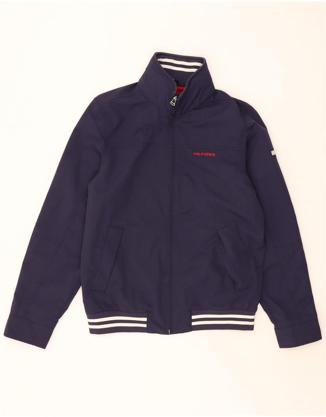 TOMMY HILFIGER Bomber cu glugă cu grafică pentru bărbați UK 36 Mic bleumarin