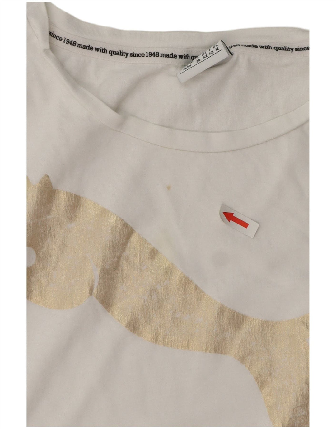 Tricou grafic PUMA pentru femei Top UK 12 Medium White