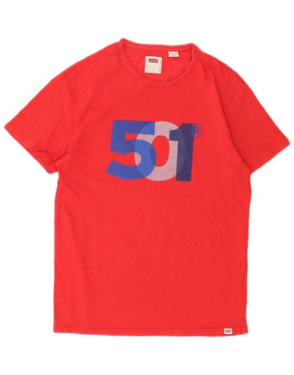 Tricou grafic Levi's 501 Standard Fit Top Bumbac rosu mic