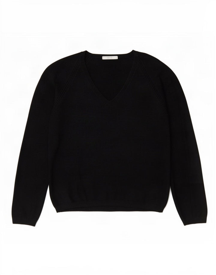 Pulover cu decolteu în V pentru femei Marks & Spencer UK 12 Medium Black