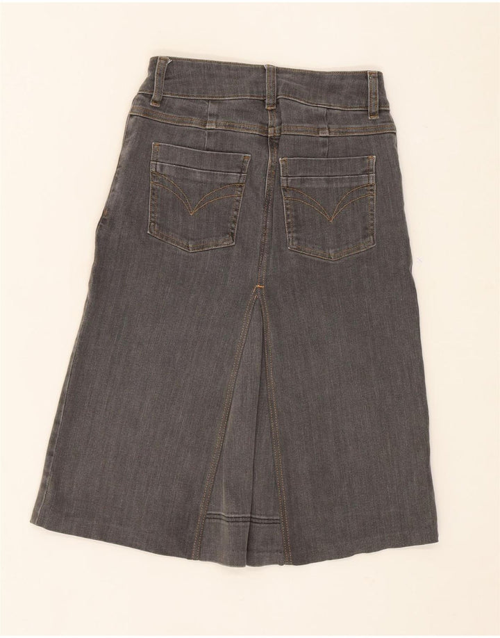 MADELEINE Womens Denim Skirt US 4 Small W26  Grey Cotton Vintage Madeleine and Second-Hand Madeleine from Messina Hembry 