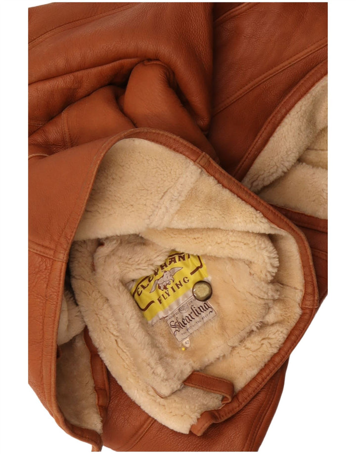 Palton vintage pentru femei din shearling EU 42 mare maro