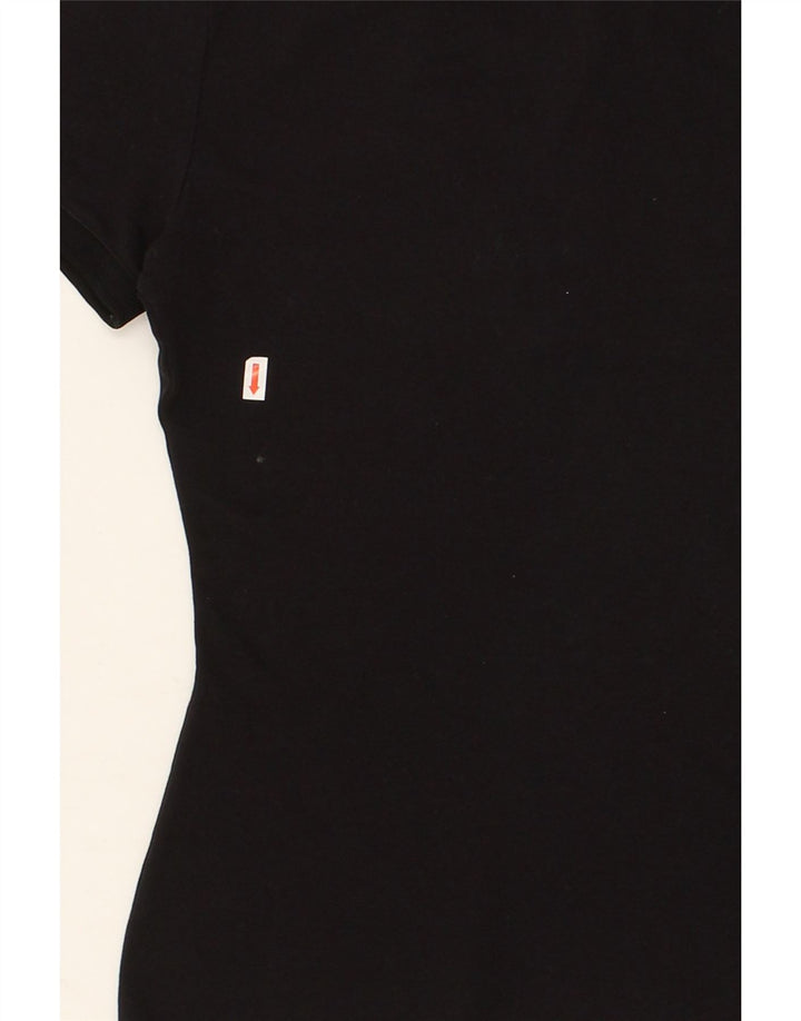 NORTH SAILS Womens Graphic Polo Shirt UK 12 Medium Black Cotton Vintage North Sails and Second-Hand North Sails from Messina Hembry 