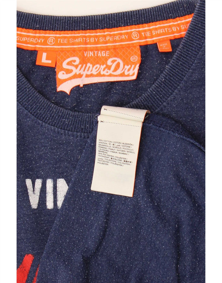 Tricou grafic pentru bărbați Superdry Top mare, albastru, bumbac