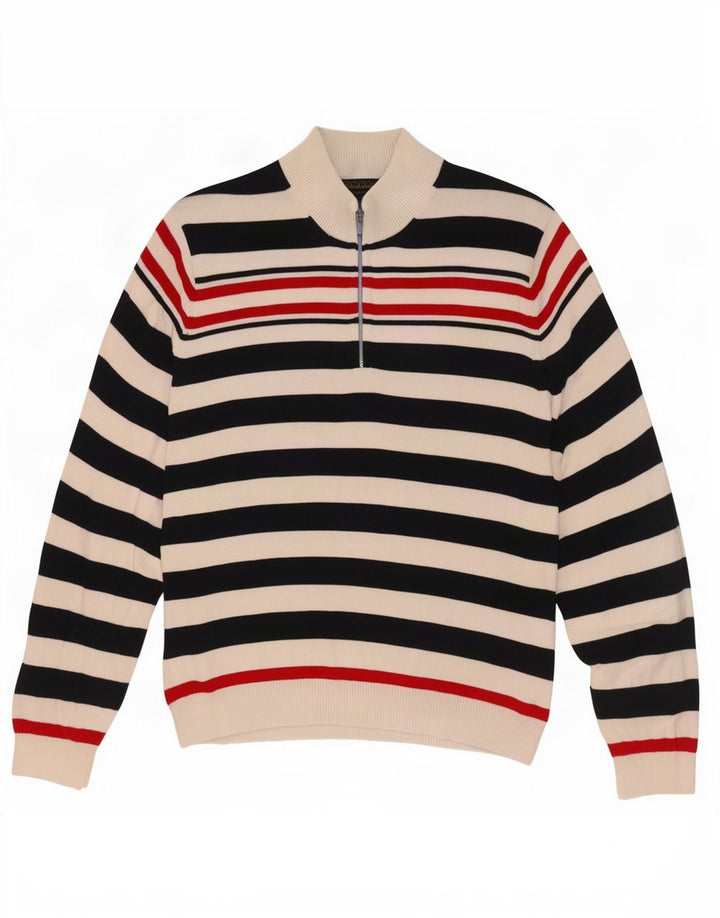 Pulover Brooks Brothers pentru bărbați cu gât cu nasturi, XL, bleumarin, cu dungi