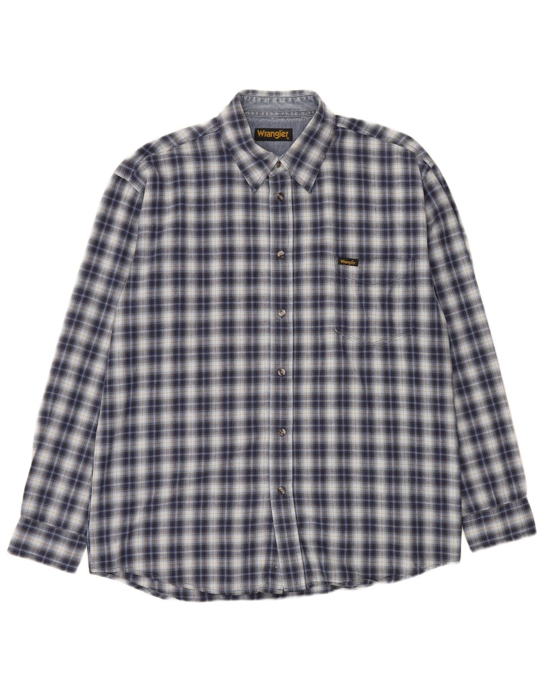 Cămașă pentru bărbați Wrangler XL, bumbac cu carouri albastre