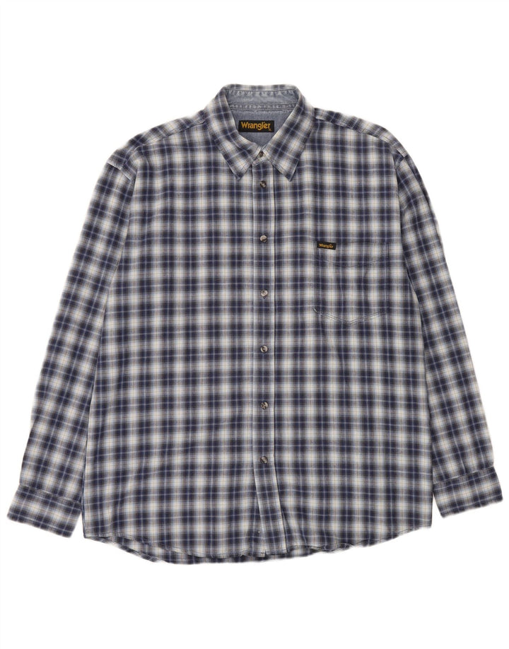 Cămașă pentru bărbați Wrangler XL, bumbac cu carouri albastre