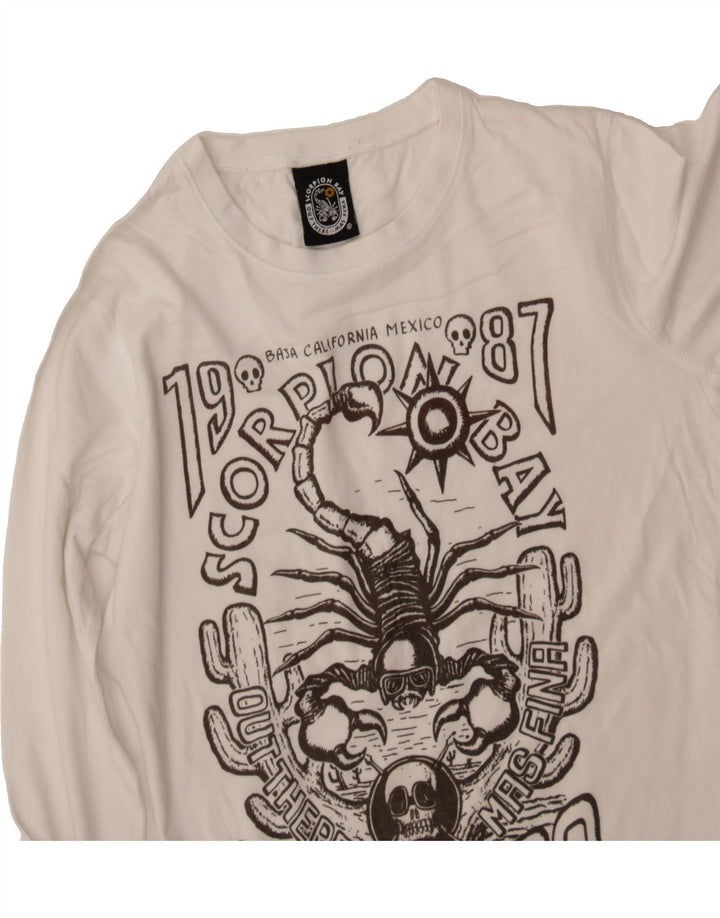 SCORPION BAY Boys Top Long Sleeve 10-11 Years Medium Off White Cotton Vintage Scorpion Bay and Second-Hand Scorpion Bay from Messina Hembry 