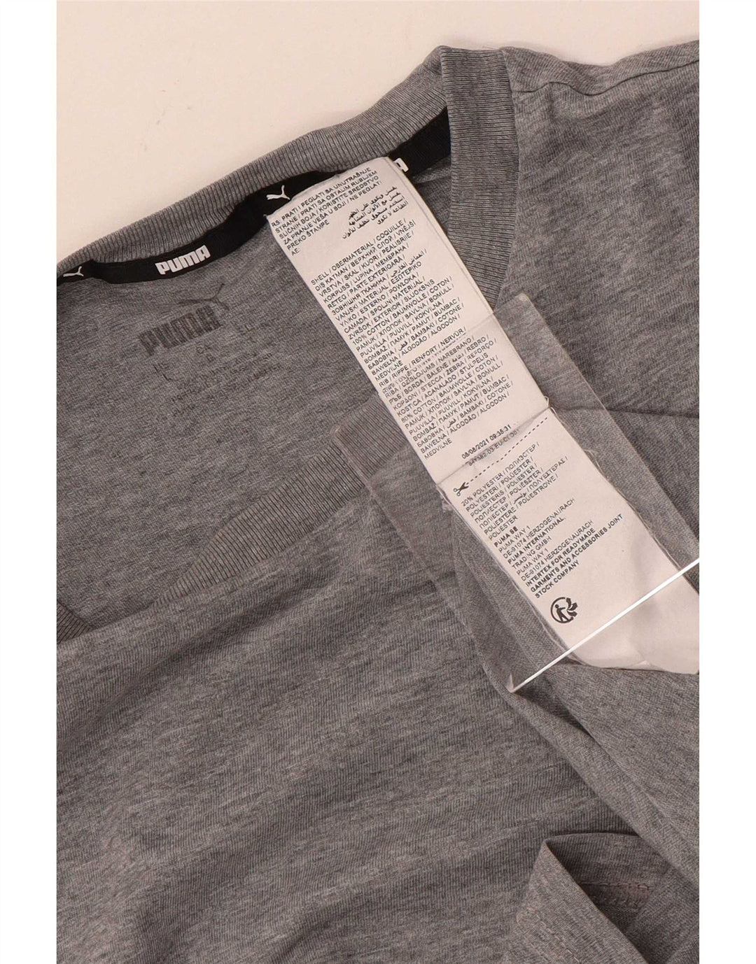 Tricou grafic Puma pentru bărbați Top mare, gri, bumbac color bloc