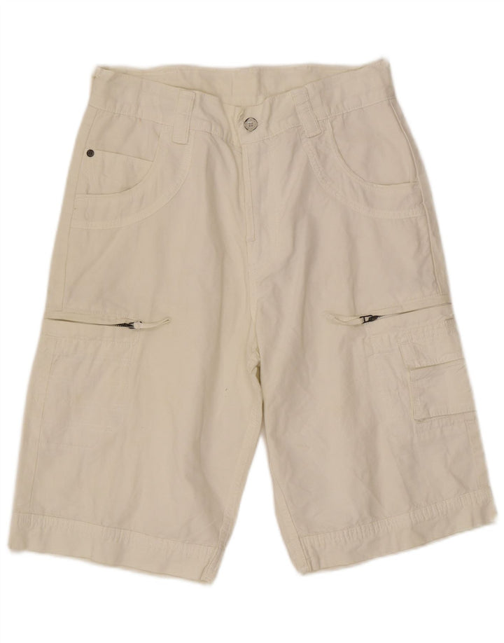 Pantaloni scurți Wrangler Fitz Cargo W30, bumbac alb mediu