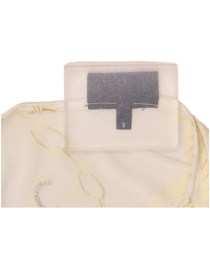 Bluză pentru femei Trussardi Jeans cu model abstract Top UK 8 Small White