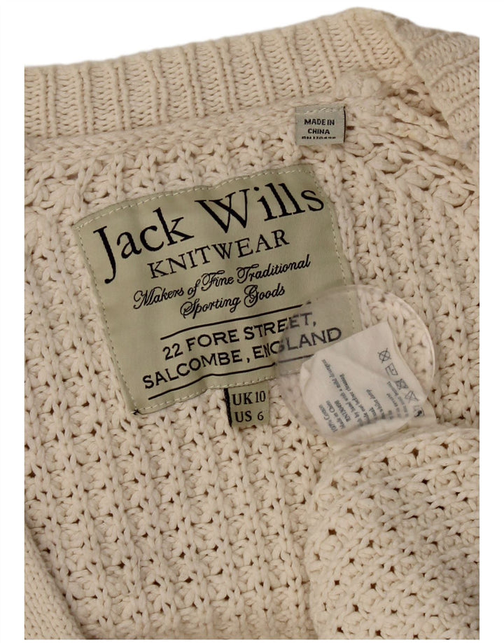Jack Wills Pulover cardigan supradimensionat pentru femei UK 10 Mic Bej
