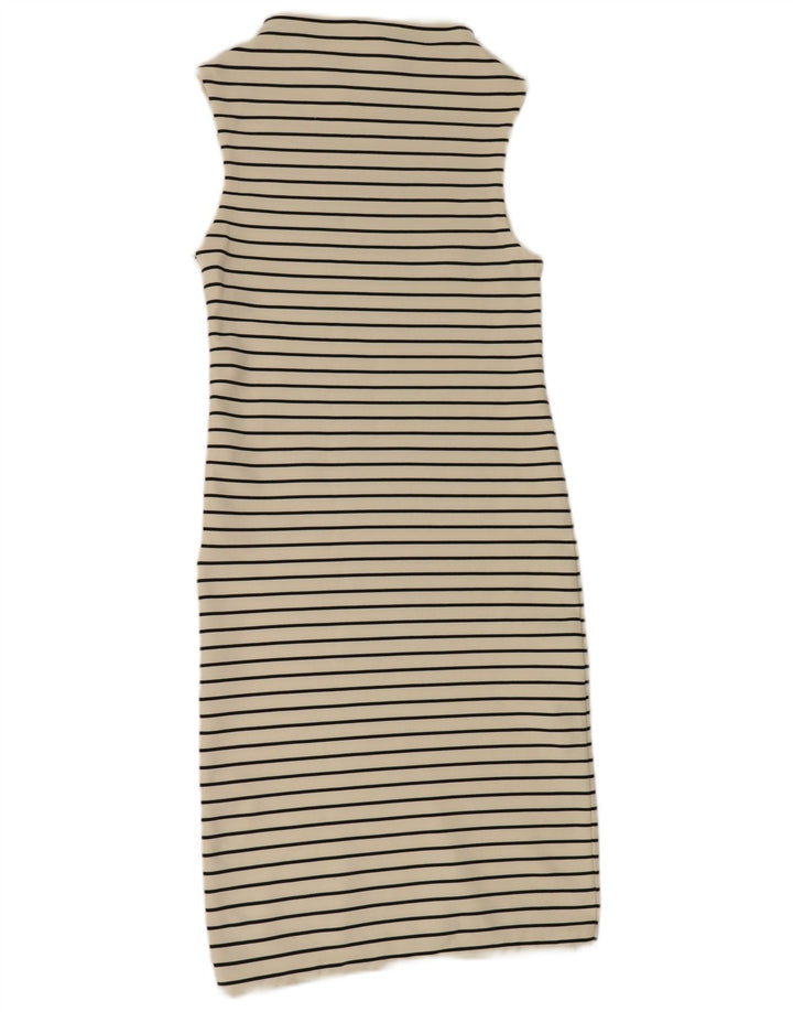 Rochie Maxi fără mâneci pentru femei Zara UK 10 Poliester cu dungi albe mici