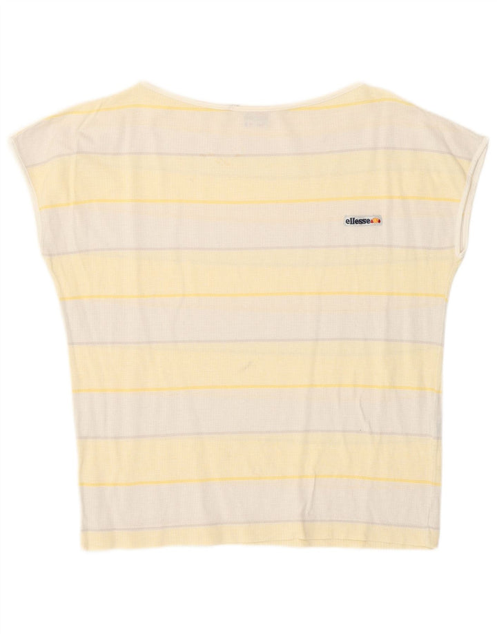 Tricou pentru femei Ellesse Top IT 42 Bumbac cu dungi galbene medii