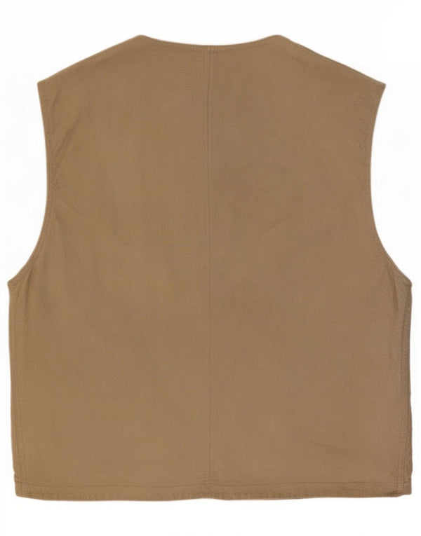 Gilet de piele vintage pentru bărbați din piele intoarsa IT 48 Medium Beige