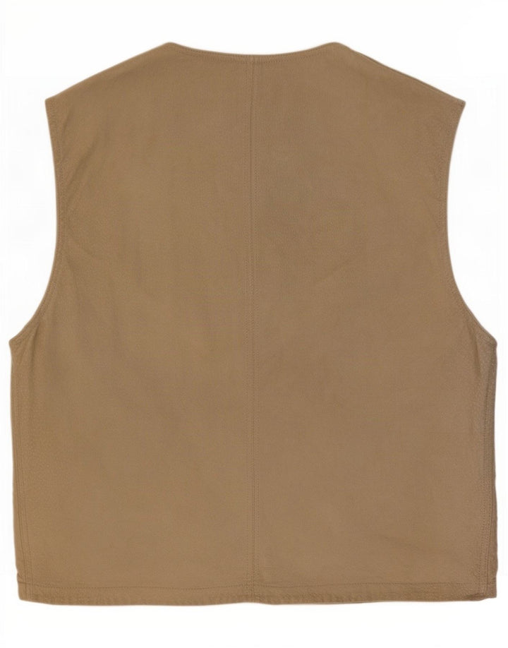 Gilet de piele vintage pentru bărbați din piele intoarsa IT 48 Medium Beige