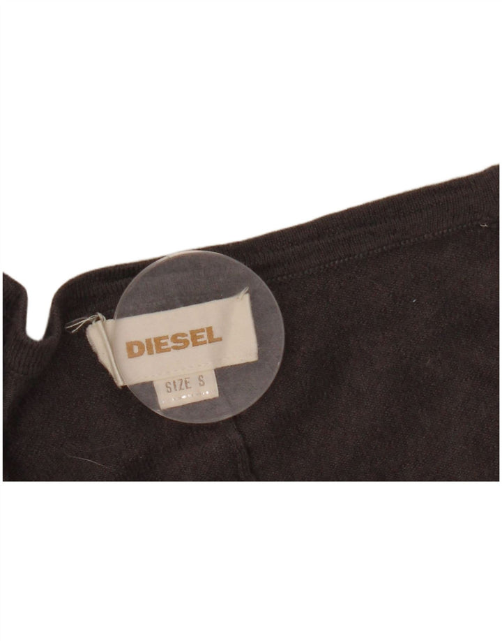 Pulover cardigan cu paragate DIESEL pentru femei UK 10, gri mic, bloc de culoare