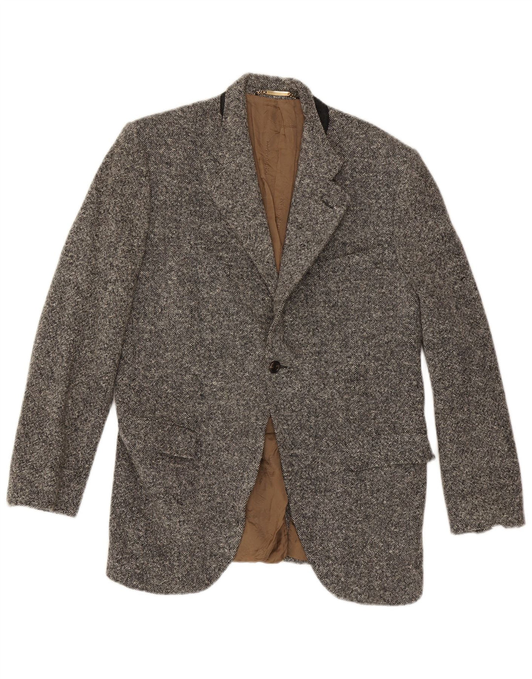 Blazer pentru bărbați Dolce & Gabbana, cu 1 nasture, IT 52 XL, lână gri cu pete