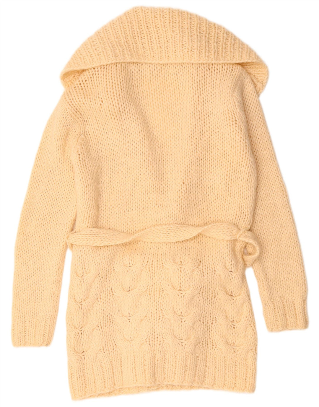 Pulover cardigan deschis pentru femei Zara UK 14 Medium Bej Acrilic