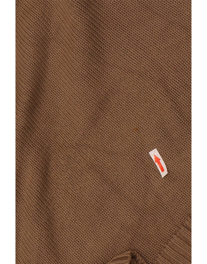 Pulover pentru bărbați Zara, cu decolteu în V, bumbac maro mediu