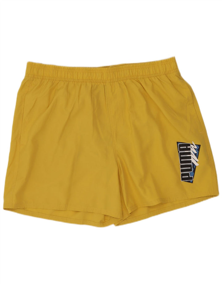 Pantaloni scurți de înot grafic PUMA pentru bărbați XL din poliester galben