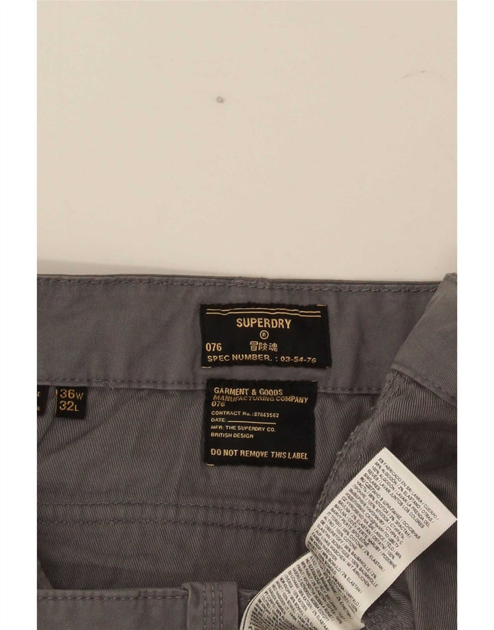 Pantaloni cargo subțiri pentru bărbați Superdry W36 L32 bumbac gri