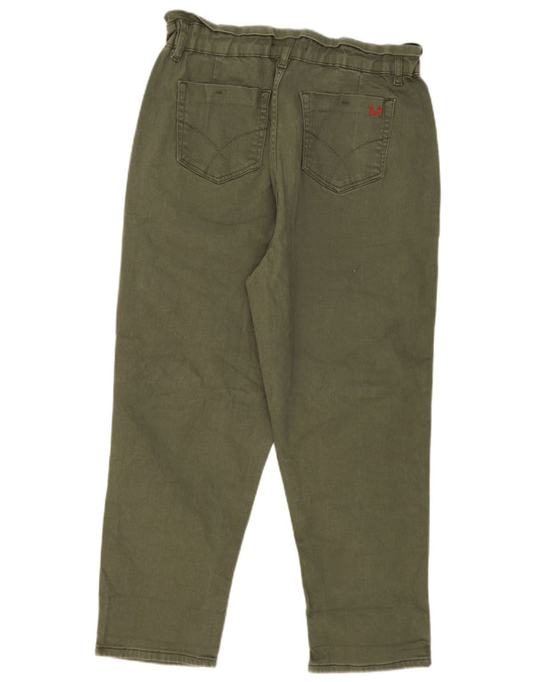 Crew Clothing Blugi conici pentru femei cu talie înaltă Marea Britanie 16 L32 L26 Kaki