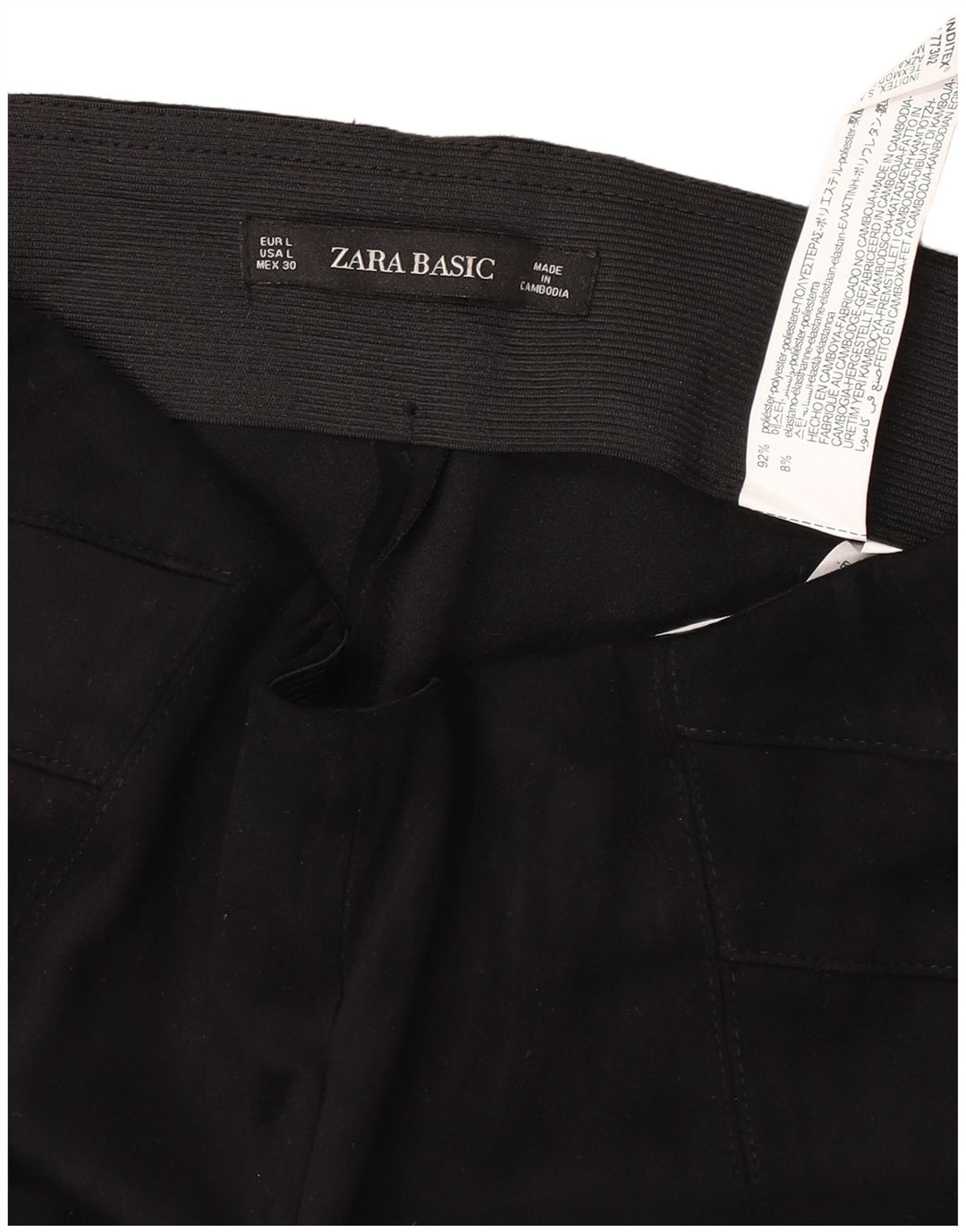 Pantaloni casual slim pentru femei Zara L30 L27 Negru Poliester