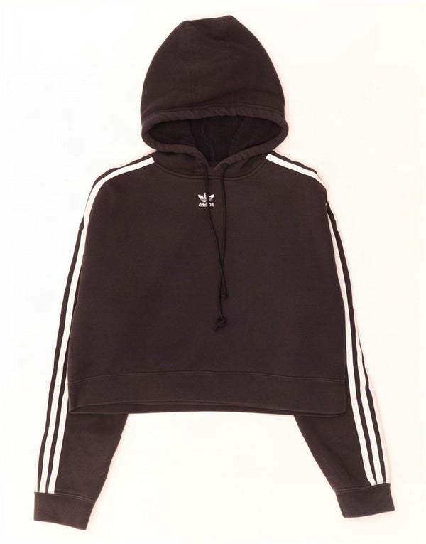 Jumper Adidas Crop Oversized Hoodie pentru femei UK 8 Small Black Bumbac
