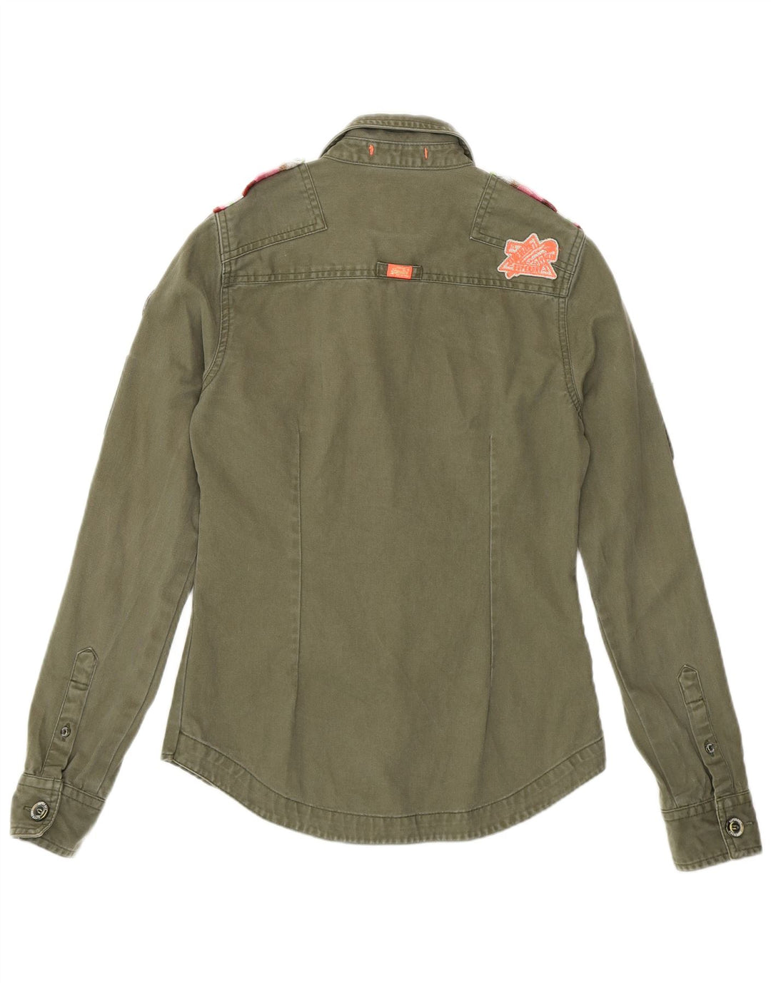 Cămașă militară din blugi pentru femei SUPERDRY UK 6 XS bumbac kaki