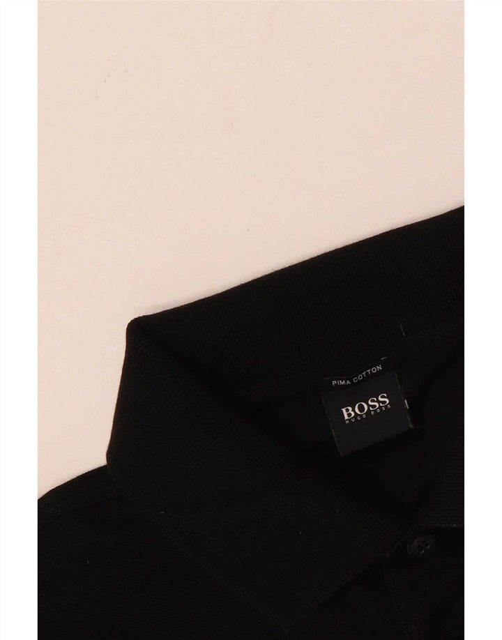 Tricou polo pentru bărbați Hugo Boss, bumbac mediu negru