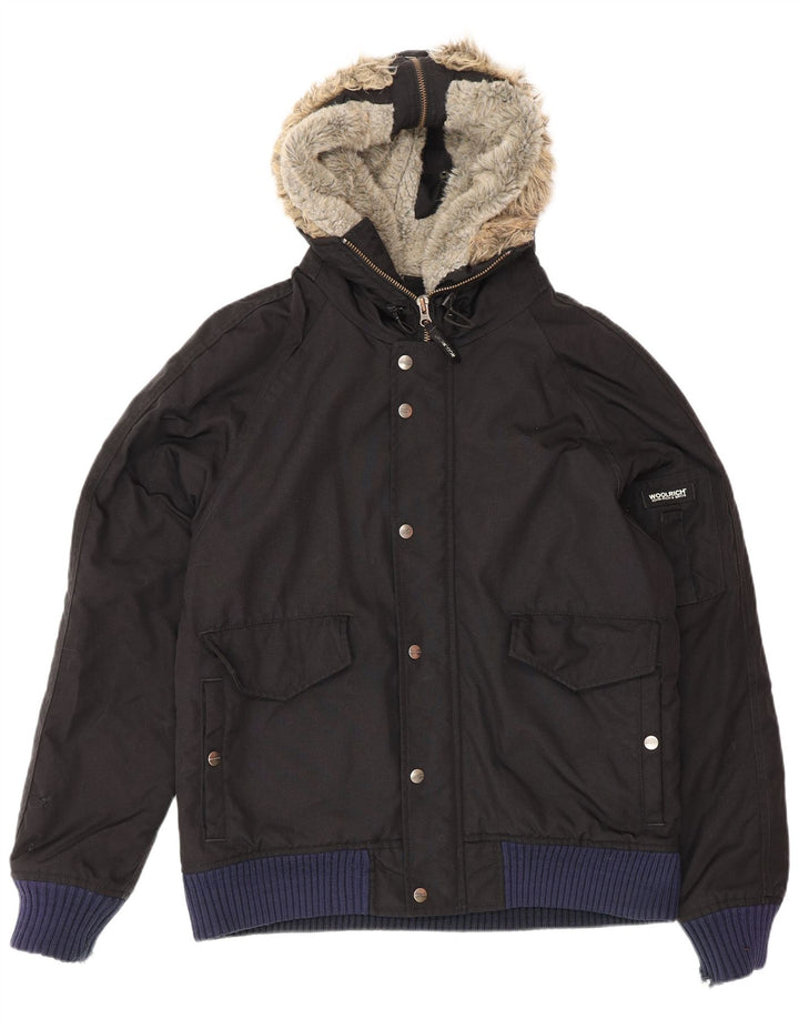 Jachetă Windbreaker pentru bărbați cu glugă Woolrich UK 40 Large Black