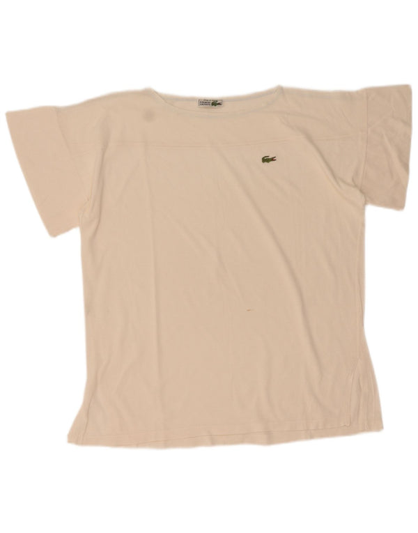 Lacoste Womens T-Shirt Top Size 44 Large White Cotton
