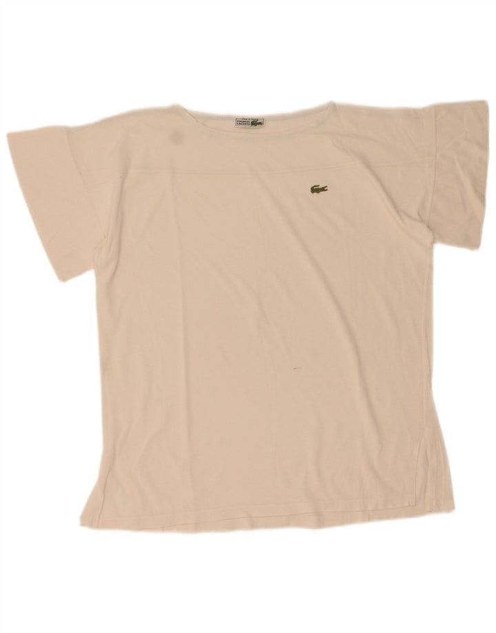 Tricou Lacoste Femei Top Marimea 44 Mare Bumbac Alb