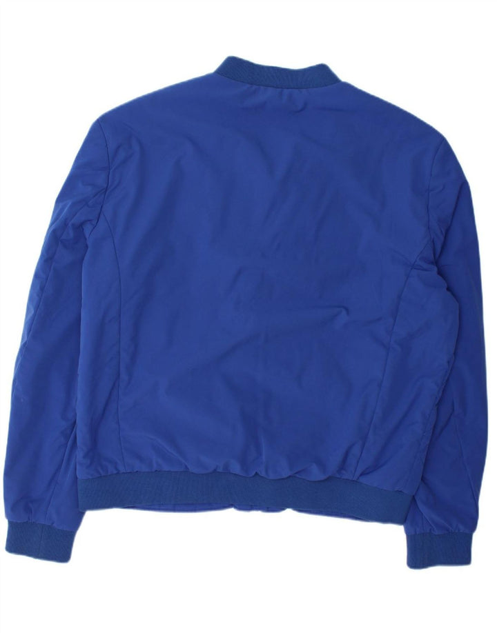 DKNY Mens Bomber Jacket UK 42 XL Blue Geometric