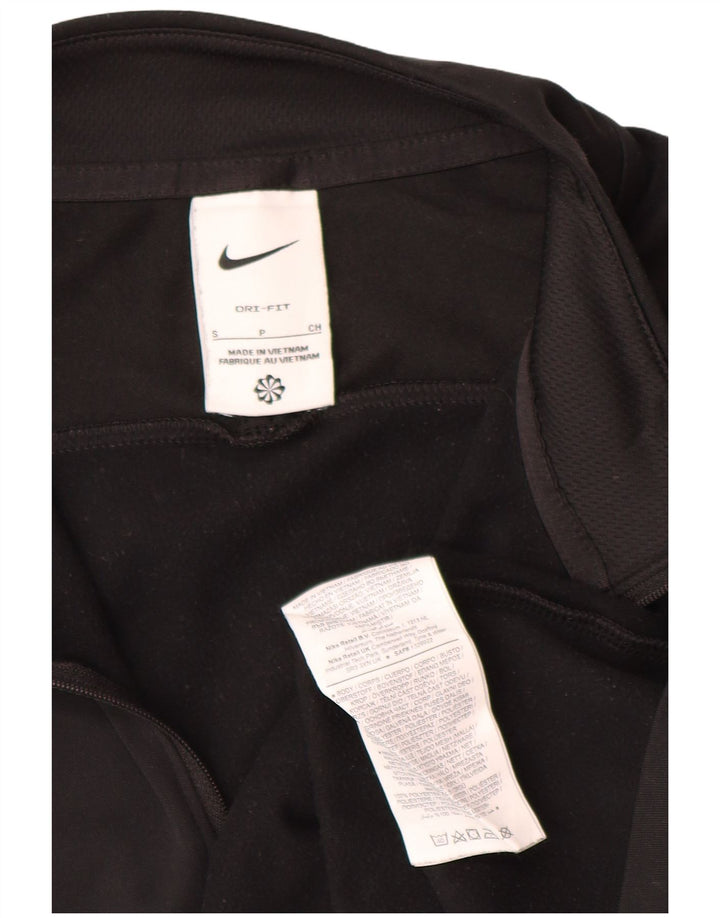 Top de trening pentru bărbați Dri Fit, cu fermoar și gât, color block, negru