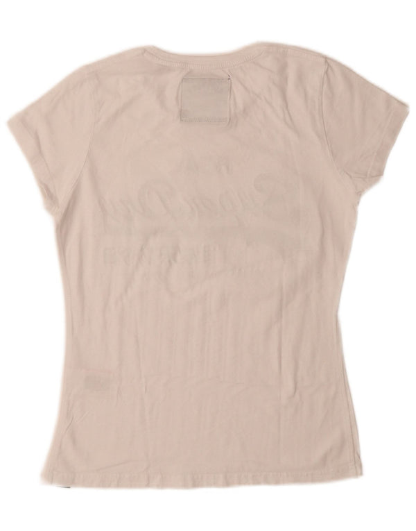 Tricou grafic Superdry pentru femei Top UK 10 Small White Bumbac