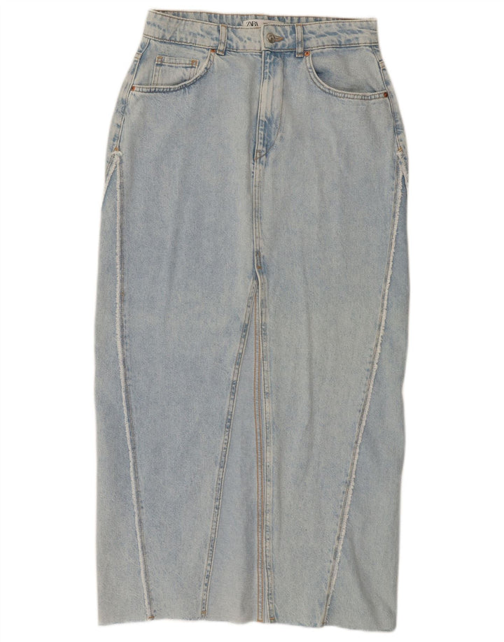 Fusta de blugi pentru femei Zara Medium W28 Albastru