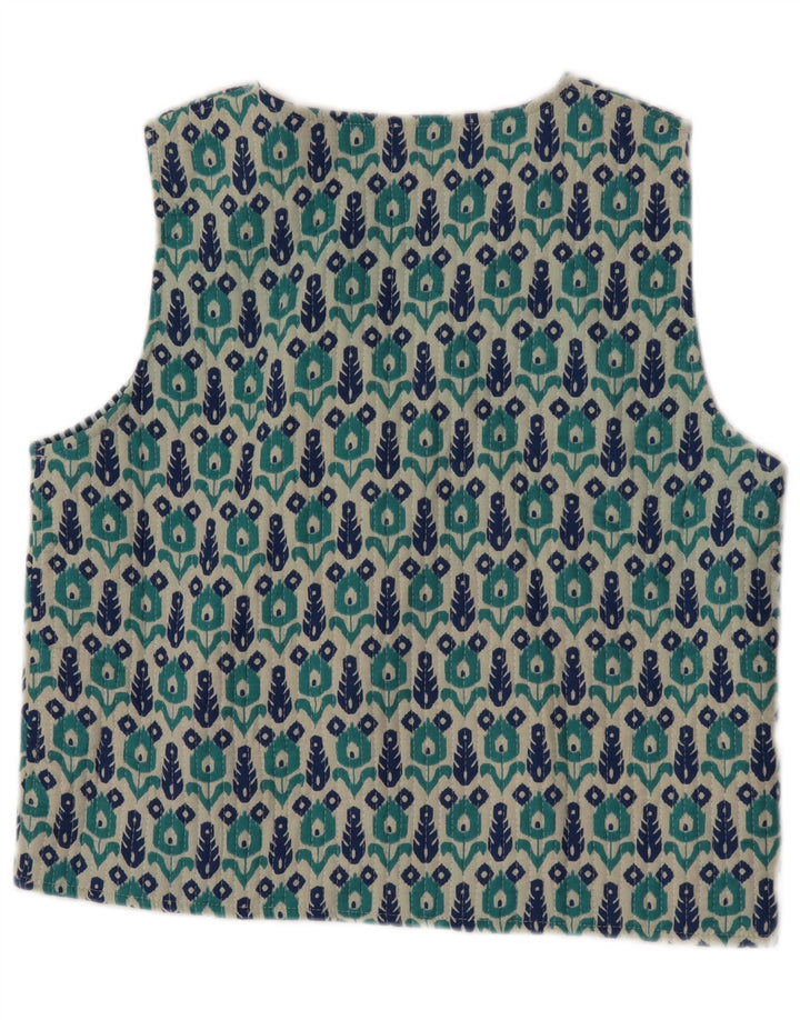 Vestă vintage pentru femei UK 14 Medium Blue Floral