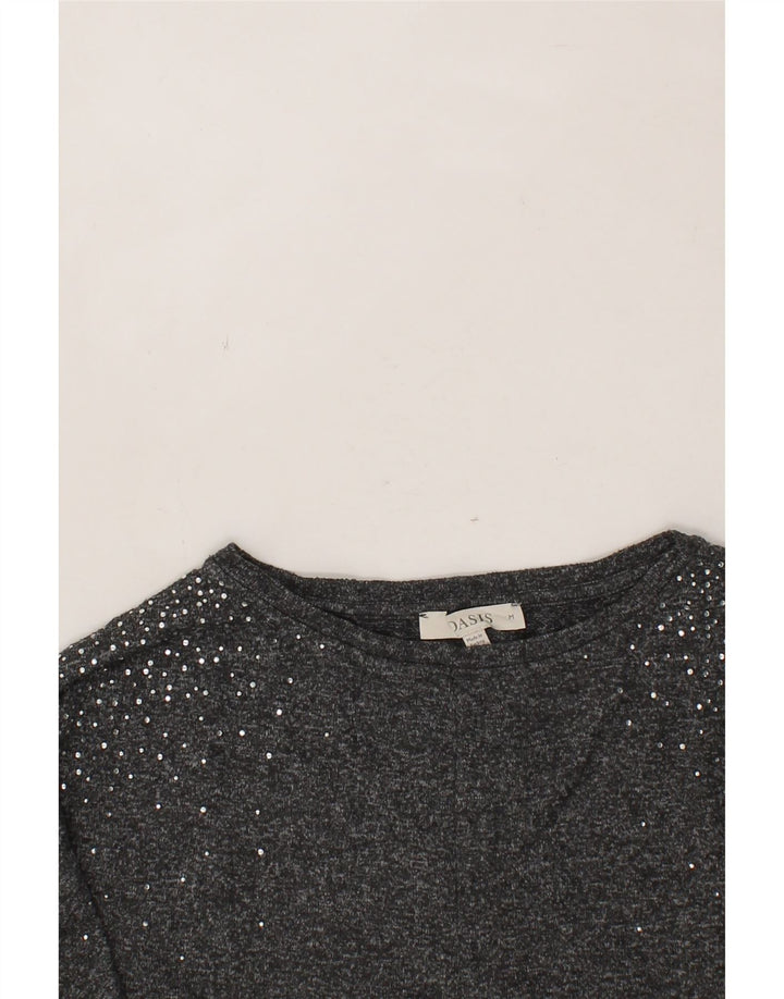 OASIS Womens Sweatshirt Jumper UK 14 Medium Grey Polyester Vintage Oasis and Second-Hand Oasis from Messina Hembry 