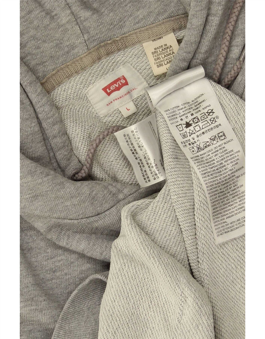 Pulover Levi's pentru bărbați, cu capota, mare, gri, bumbac