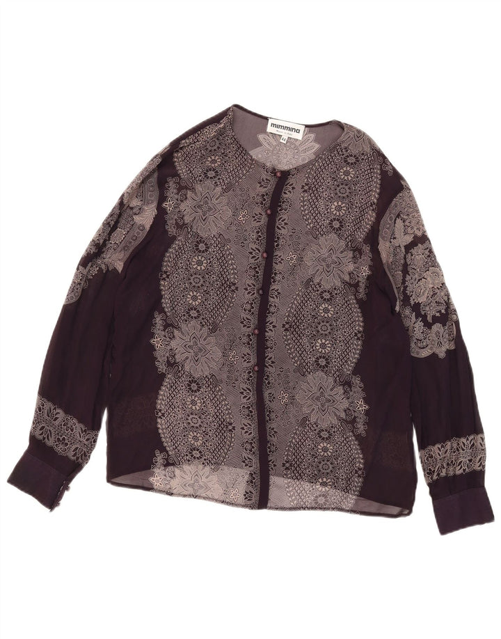 MIMMINA Bluză cămașă transparentă pentru femei IT 44 Medium Black Floral