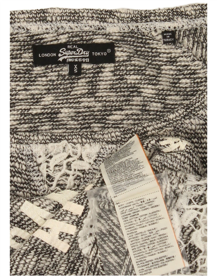 Pulover supradimensionat pentru femei Superdry, cu gât de barcă, UK 6 XS, bumbac gri