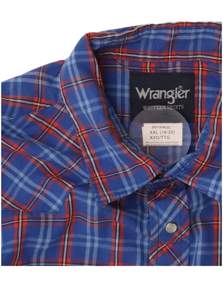Cămașă WRANGLER Băieți 15-16 Ani 2XL Albastru Bumbac carouri