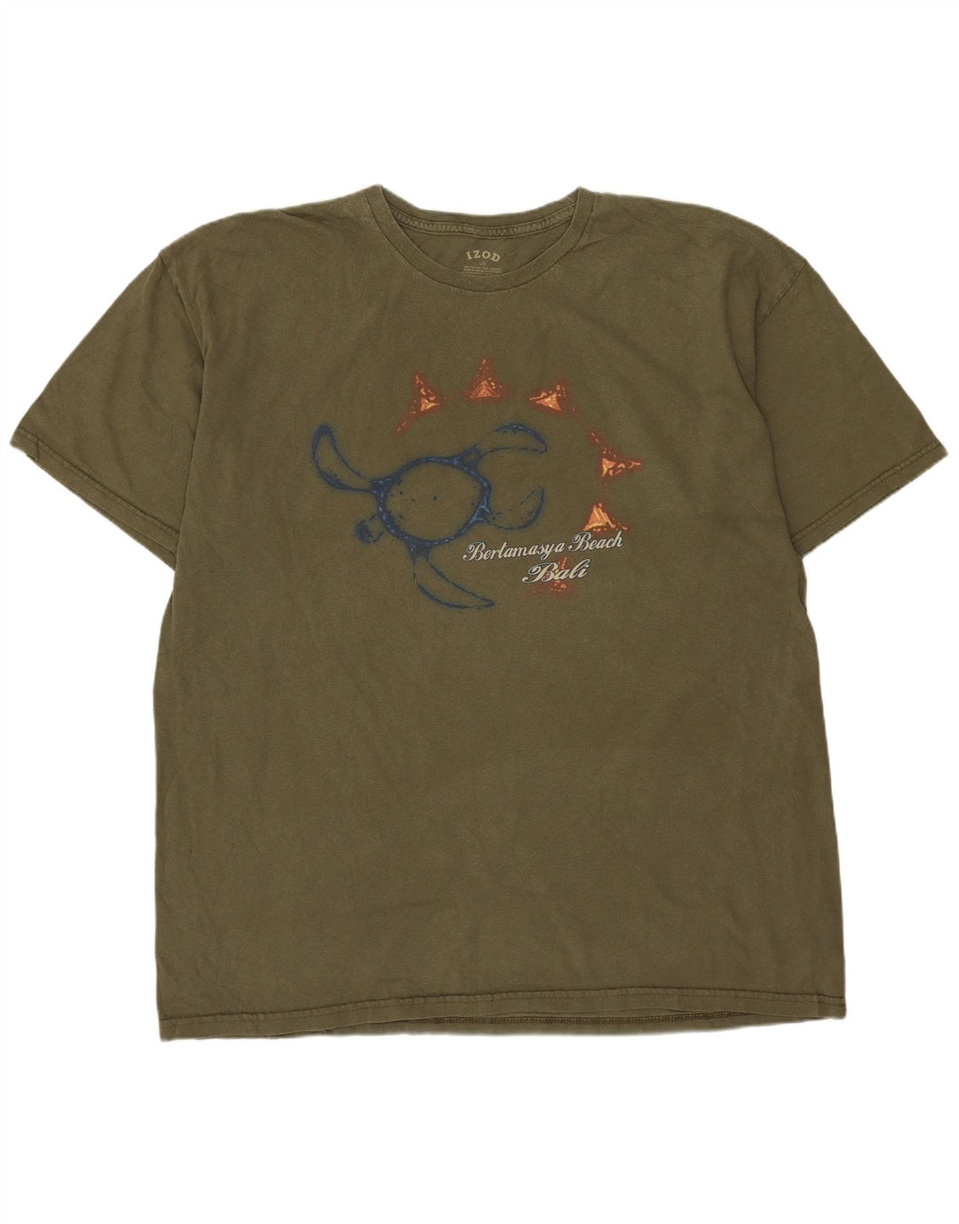 Tricou grafic Izod pentru bărbați Top mare din bumbac kaki