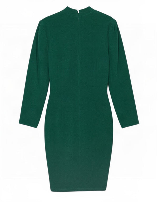 Vintage Womens Long Sleeve Sheath Dress UK 12 Medium Green