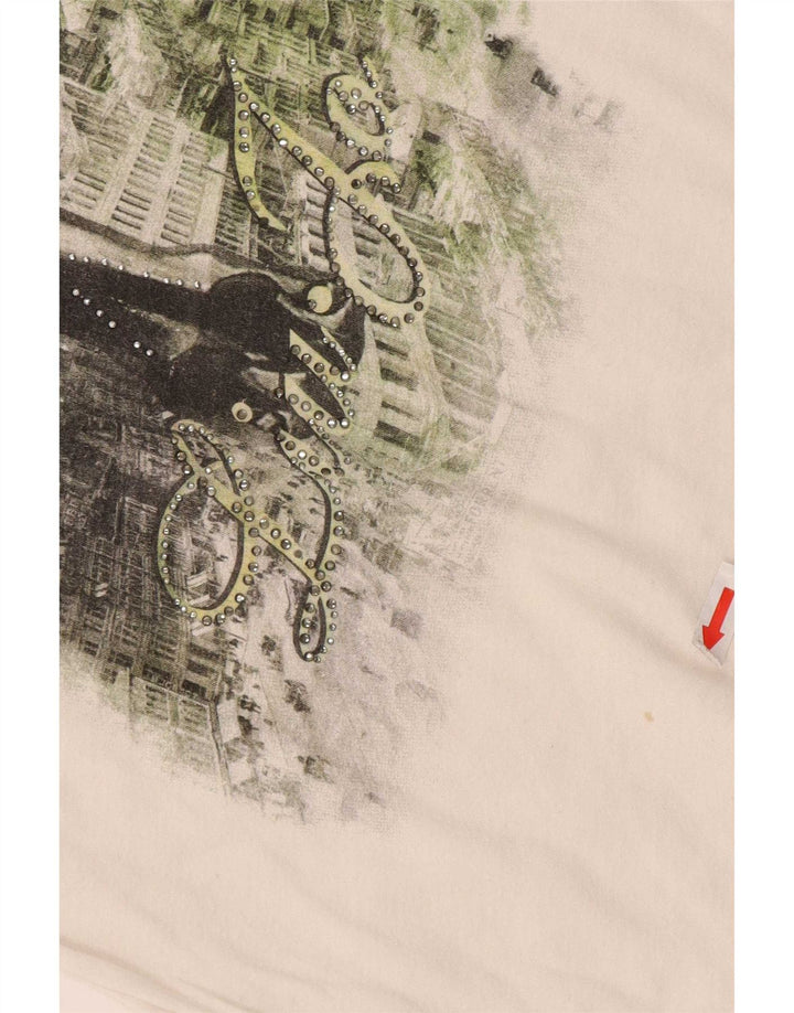 Tricou grafic Liu Jo pentru femei Top UK 12 Medium White